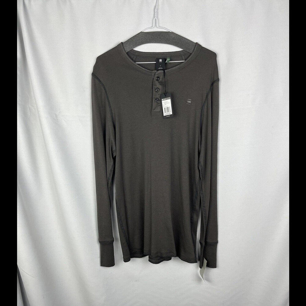 G-Star Korpaz Slim Grandad T-Shirt Long Sleeve Brown Size L